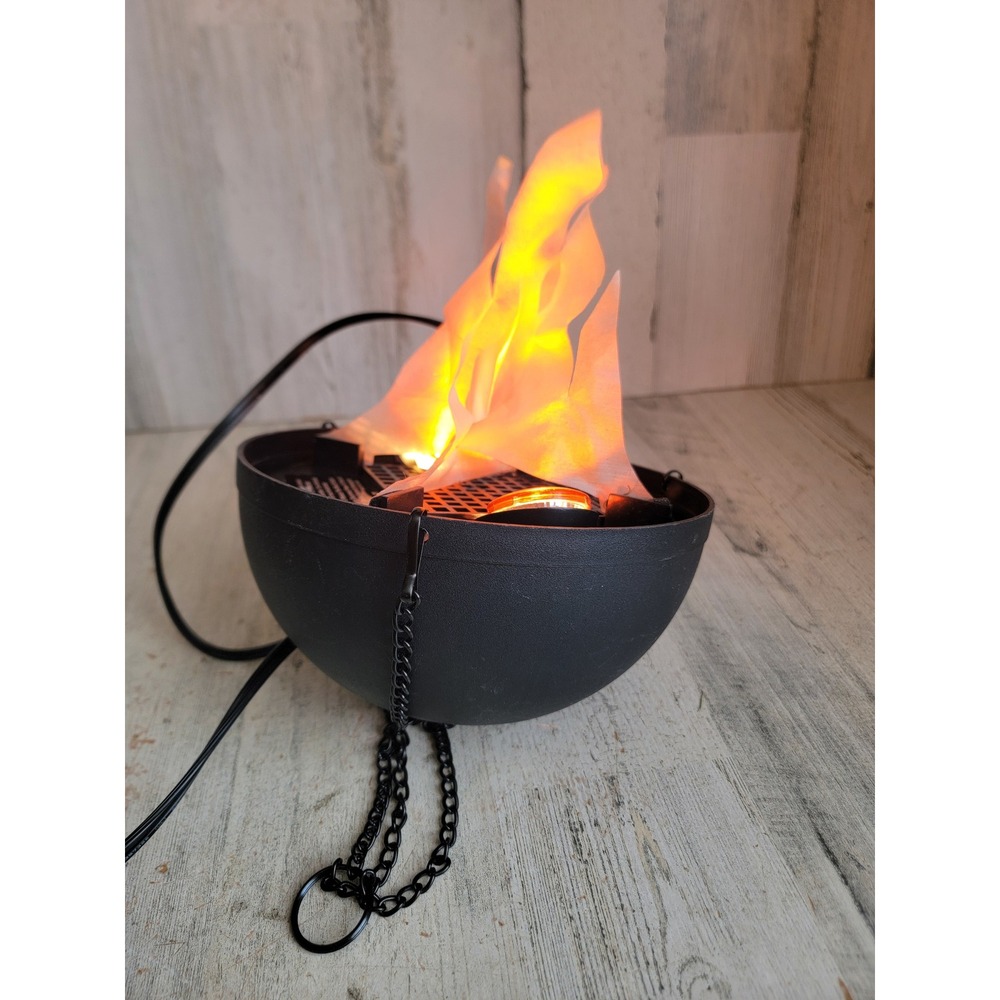 Spirit Halloween hanging‎ light up cauldron flame animated prop